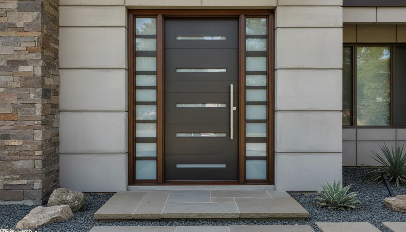 Ușă de exterior antiefracție într-un finisaj elegant, potrivit casei contemporane